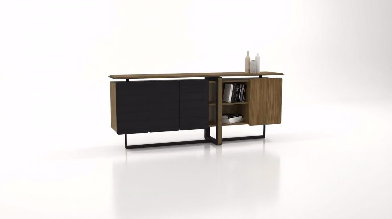 Mobile moderno, credenza in legno e metallo, consolle esclusiva per soggiorno
