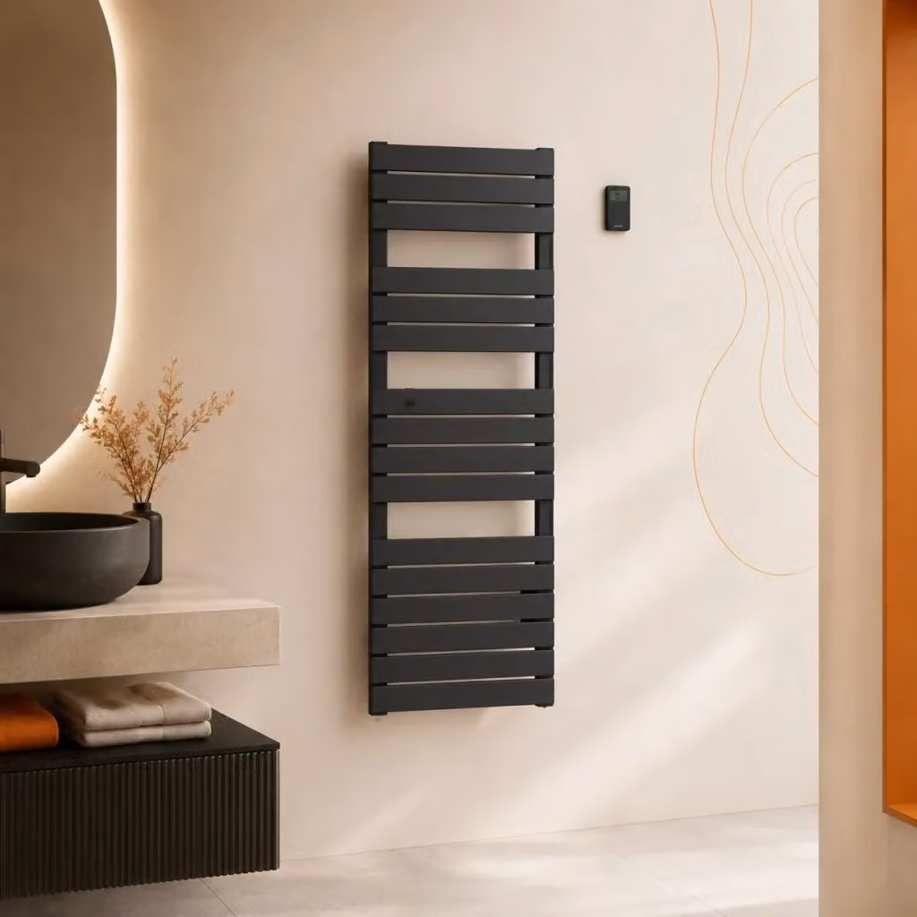 Scaldasalviette elettrico Bestherm ANIS 750W in metallo nero senza liquido – 2