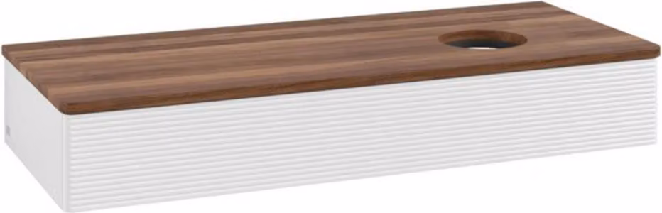 V&B Mobiletto con struttura frontale, con illuminazione Antao 120x19x50cm, WBP w. wal, glo wh. Lac