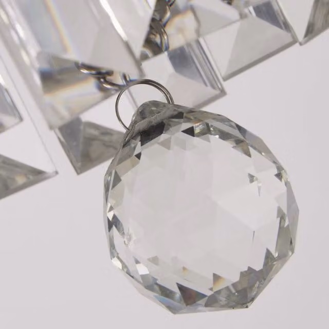 Lampada a Soffitto Classica Impero Acciaio Cromo Vetro Trasparente 4 Luci E14