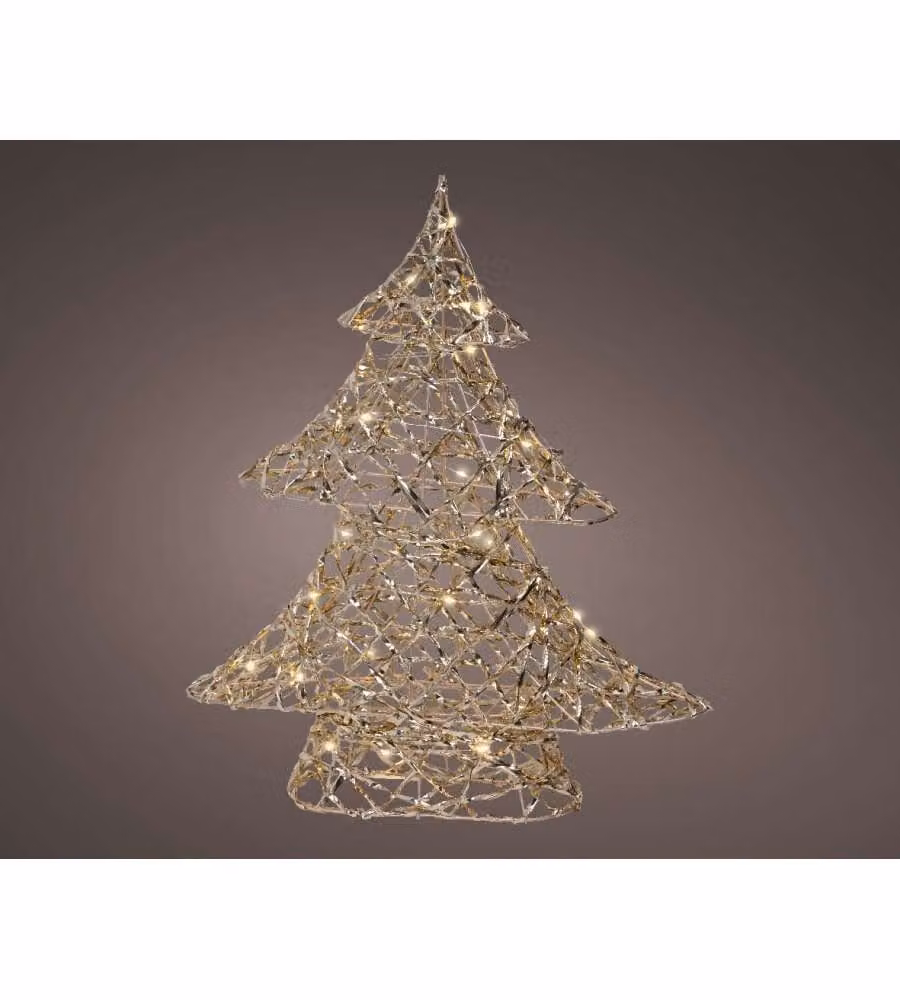 Lumineo Albero LED Oro - Decorazione Natalizia - 40 cm
