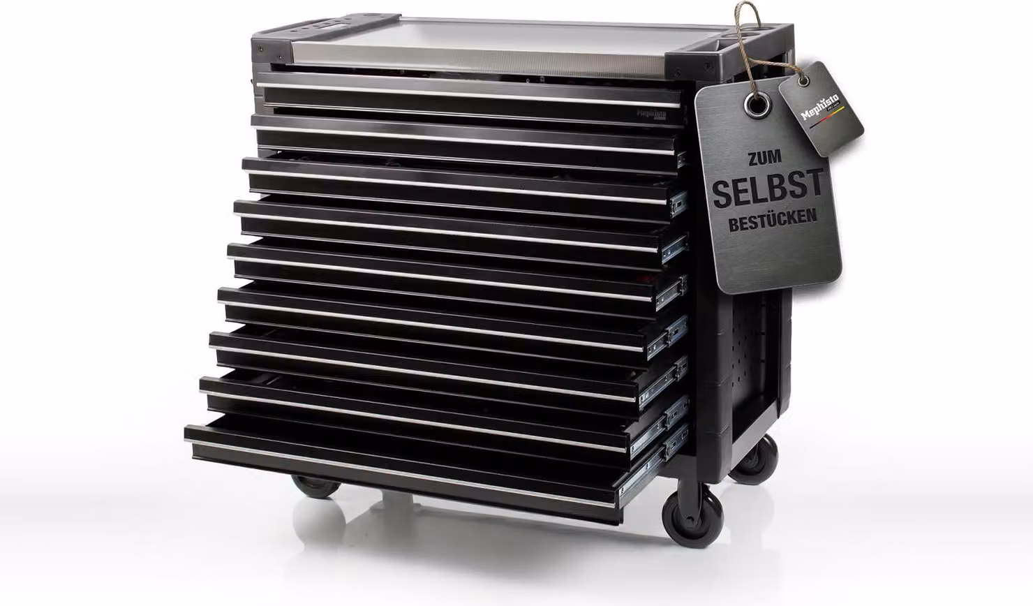 Carrello portautensili Mephisto Pro-Line Carrello da officina con 9 cassetti senza utensili