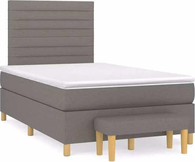 Letto Ibrido vidaXL con Giroletto a Molle e Materasso in Tessuto, Colore Nero, L/P/H: 120 x 200 x 193 cm