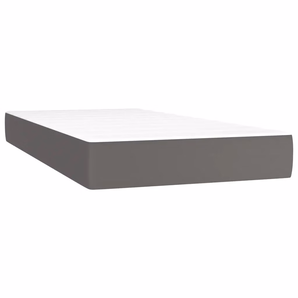 Materasso Ibrido a Molle Insacchettate vidaXL in Similpelle Grigio e Bianco L: 90 cm, P: 200 cm, H: 20 cm – 2