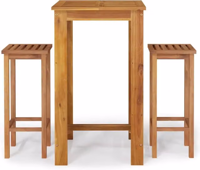 Set da Bar da Giardino 3 pz | Set Salotto da Giardino in Legno Massello di Acacia