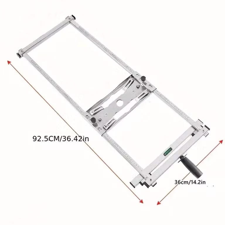 Macchina da taglio - Posizionatore di taglio - Acciaio inossidabile - Livella integrata - Area di taglio da 0 a 75 cm - Adatta per macchine da taglio da 10,2 a 12,7 cm