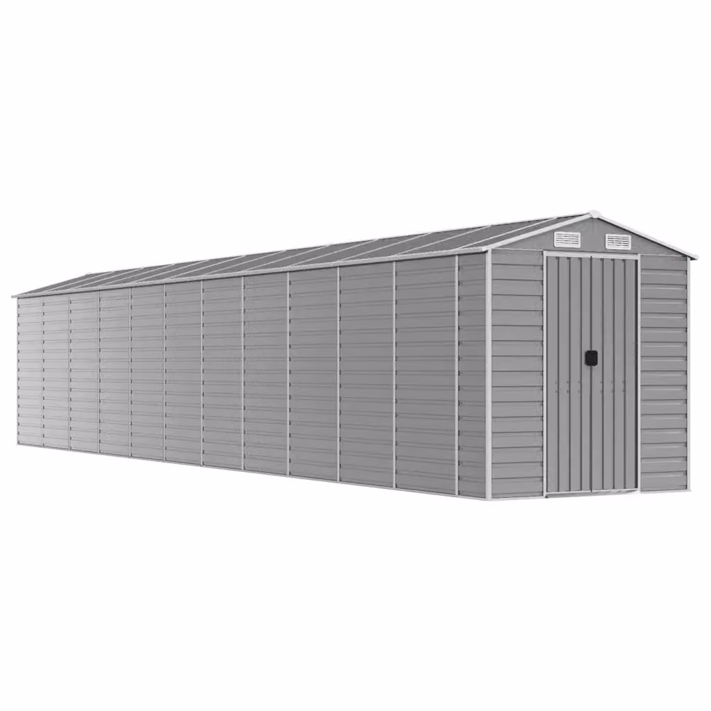 Casetta da giardino moderna Videx in acciaio zincato grigio chiaro L: 980 cm, P: 191 cm, H: 198 cm – 2