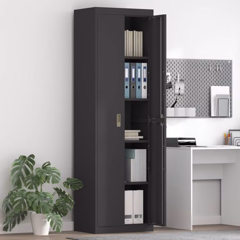 vidaXL Armadio Nero 60 x 40 x 200 cm Acciaio