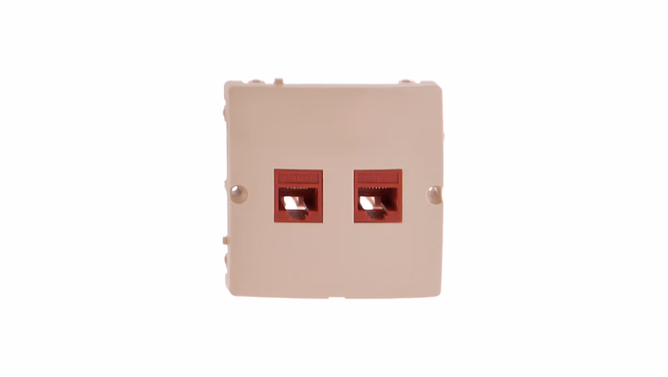 Simon Basic Presa doppia per computer 2xRJ45 cat.5e beige BMF52.02/12