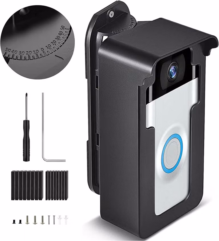 Supporto per videocitofono resistente alle intemperie, regolabile da 45 a 135 gradi