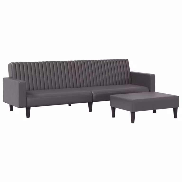 SYFAX™ Set di Divani 2 pz Grigio in Pelle finta