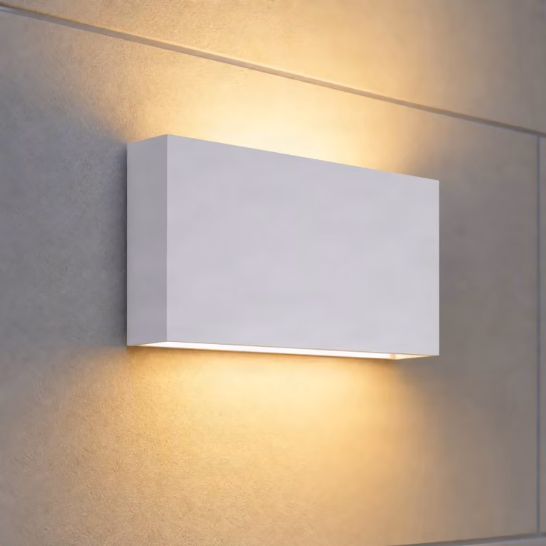 Applique da esterni Jarte Lindby, Bianco / Opale, Plastica, Moderno, Applique da esterni