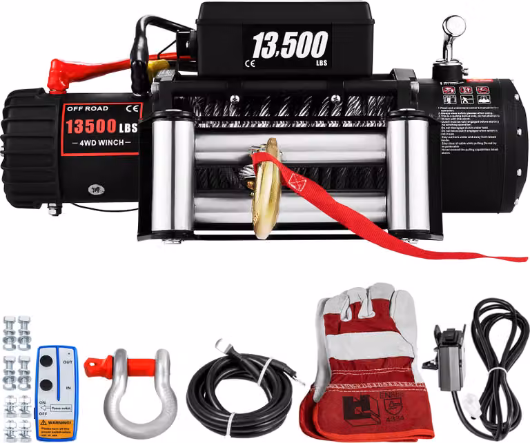 VEVOR verricello elettrico a cavo 12V 6123,5 kg verricello elettrico verricello elettrico motorizzato 52 x 25 x 24 cm verricello motorizzato