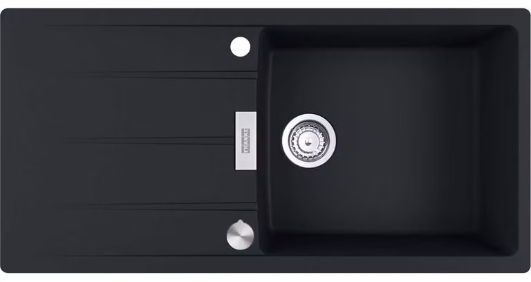 Franke Maris Centro vestavný dřez Fragranit dřez CNG 611-100 Onyx knoflík nerez od 60 cm 114.0682.503