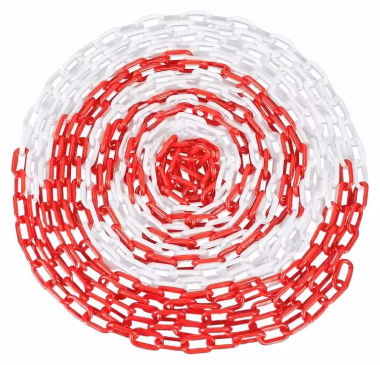 Catena di sicurezza, lunga 25 metri, con maglie di 3,5 x 2 cm, spesse 6 mm, colori ad alta visibilità, leggera