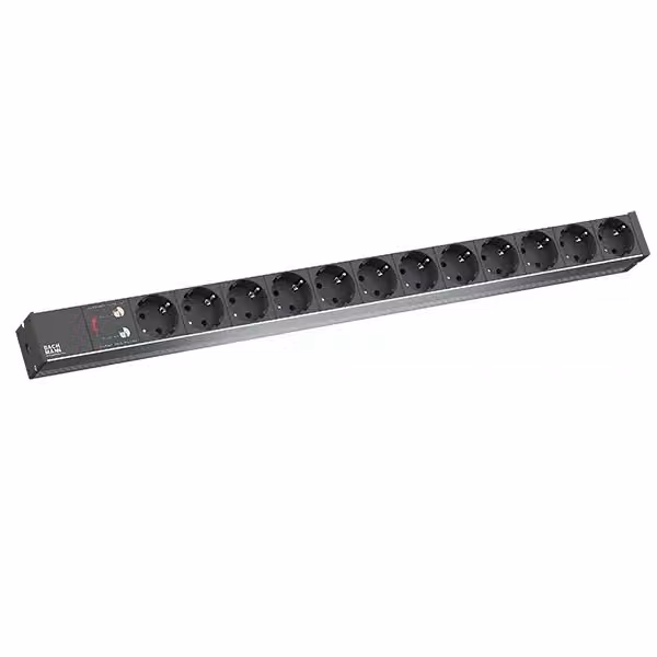 Bachmann IT PDU Basic - Unità di distribuzione dell'energia (montabile su rack) - AC 230 V - monofase - ingresso, ingresso CEE 7/7 (SCHUKO) - prese di uscita: 12 (CEE7/3 (SCHUKO)) - 2 m (800.2334)