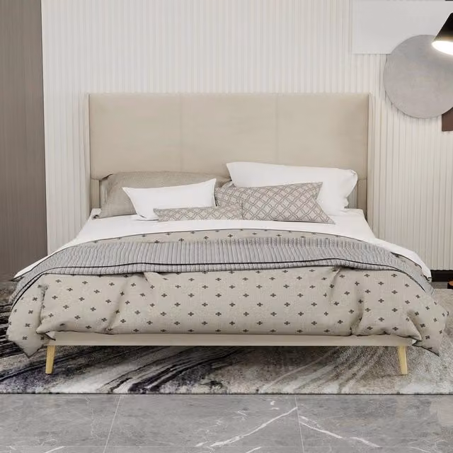 Letto imbottito con testiera ¨C Minimal ¨C Beige 160x200 cm
