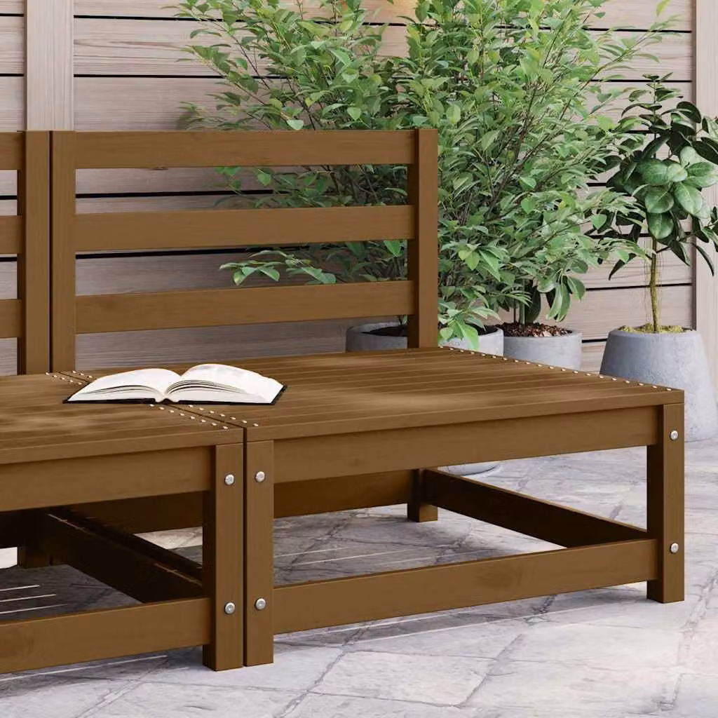 vidaXL Divano da giardino centrale in legno massello di pino colore marrone