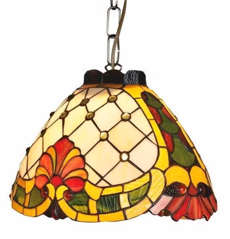 Casa Padrino Lampada a sospensione Tiffany Ø 34 cm - Lampada a sospensione per soggiorno