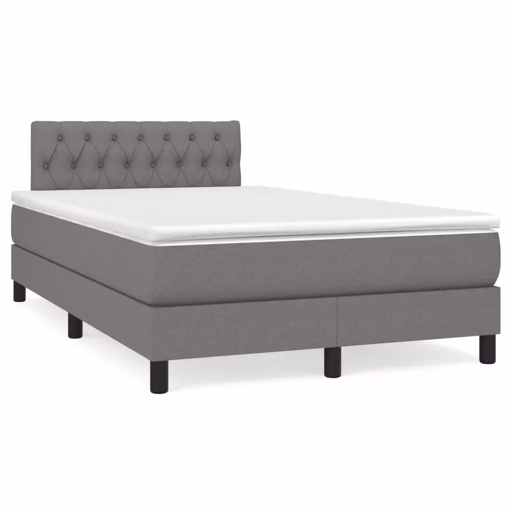 Letto Ibrido con Giroletto a Molle e Materasso vidaXL, Grigio e Bianco, L/P: 120 x 200 cm – 2