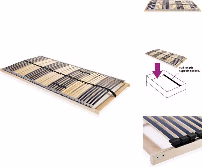 vidaXL Rete a doghe con 42 doghe 7 zone 100×200 cm - Letti e strutture letto