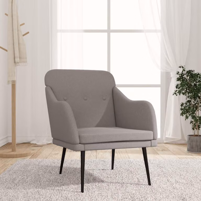 Maison Exclusive - Poltrona color tortora, dimensioni 63x76x80 cm, rivestita in tessuto