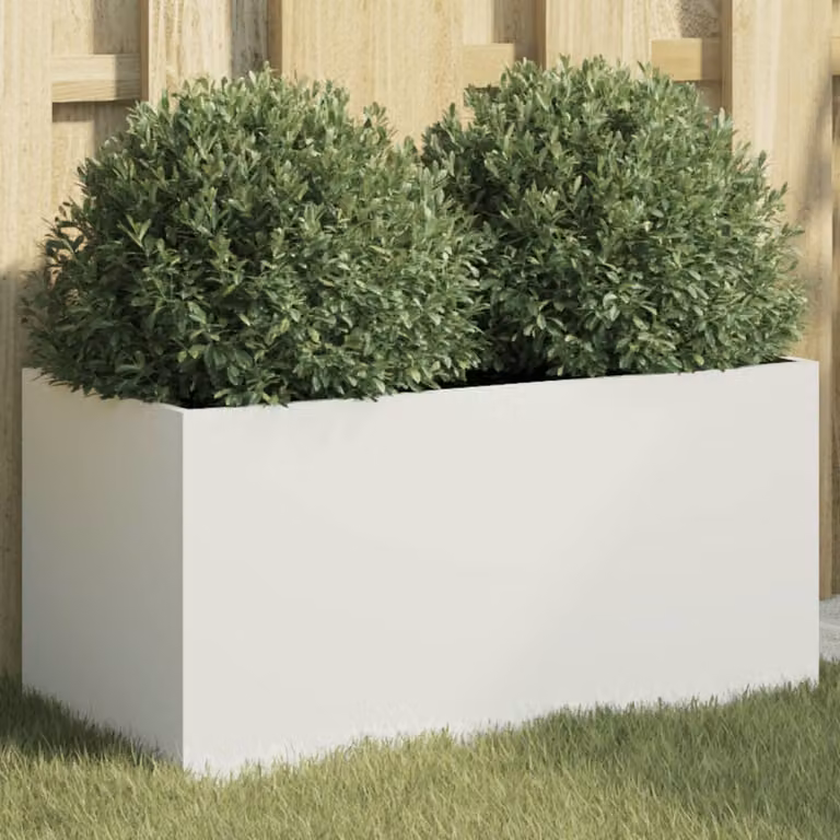 vidaXL Fioriera Bianca 62x30x29 cm in Acciaio