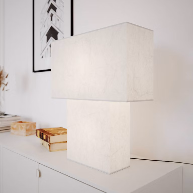 By Rydéns Lampada da tavolo iSquare, Bianco / Opale, Soggiorno / Sala da pranzo, Carta / Lunolit / Lunopal, Lampada da tavolo