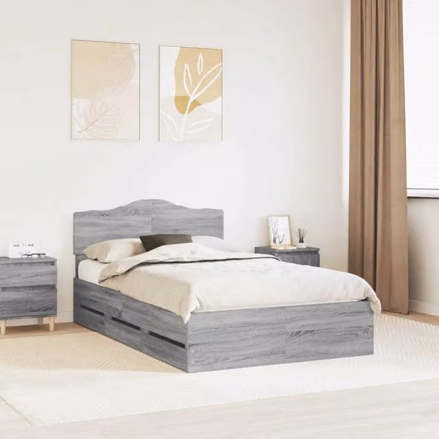 Struttura del letto con cassetto Grigio Sonoma 120 x 190 cm 3413031