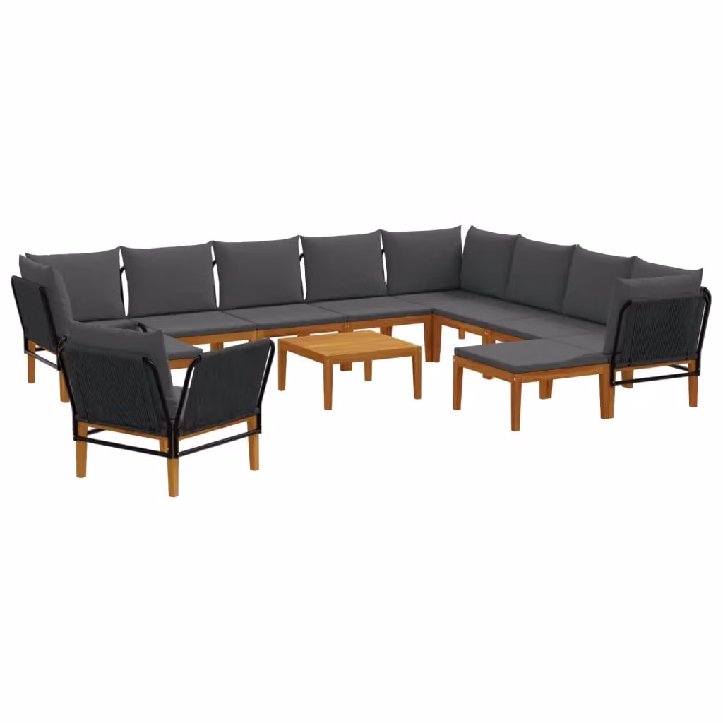 Set di 12 sedie da giardino vidaXL in legno di acacia e corda naturale – 2