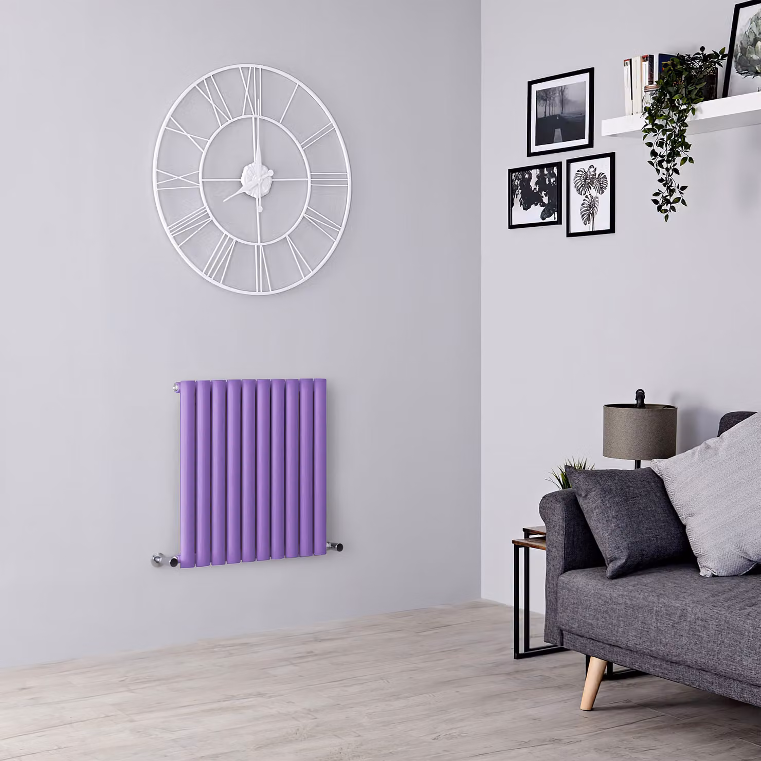Radiatore di Design Orizzontale  Viola (Lush Purple) -  635mm x 590mm - Pannello Singolo  - Revive