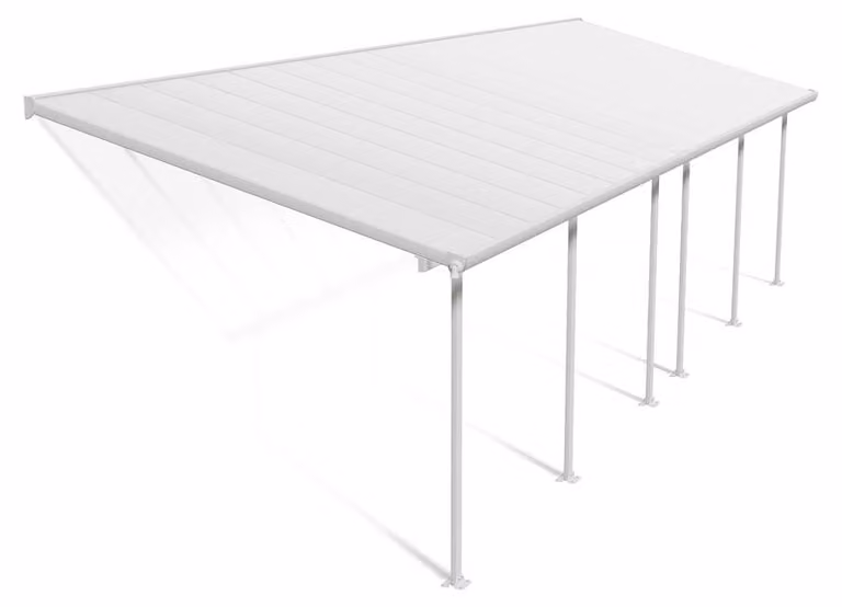 Palram - Canopia: copertura per terrazza in alluminio Feria, bianco, 295x971x305 cm
