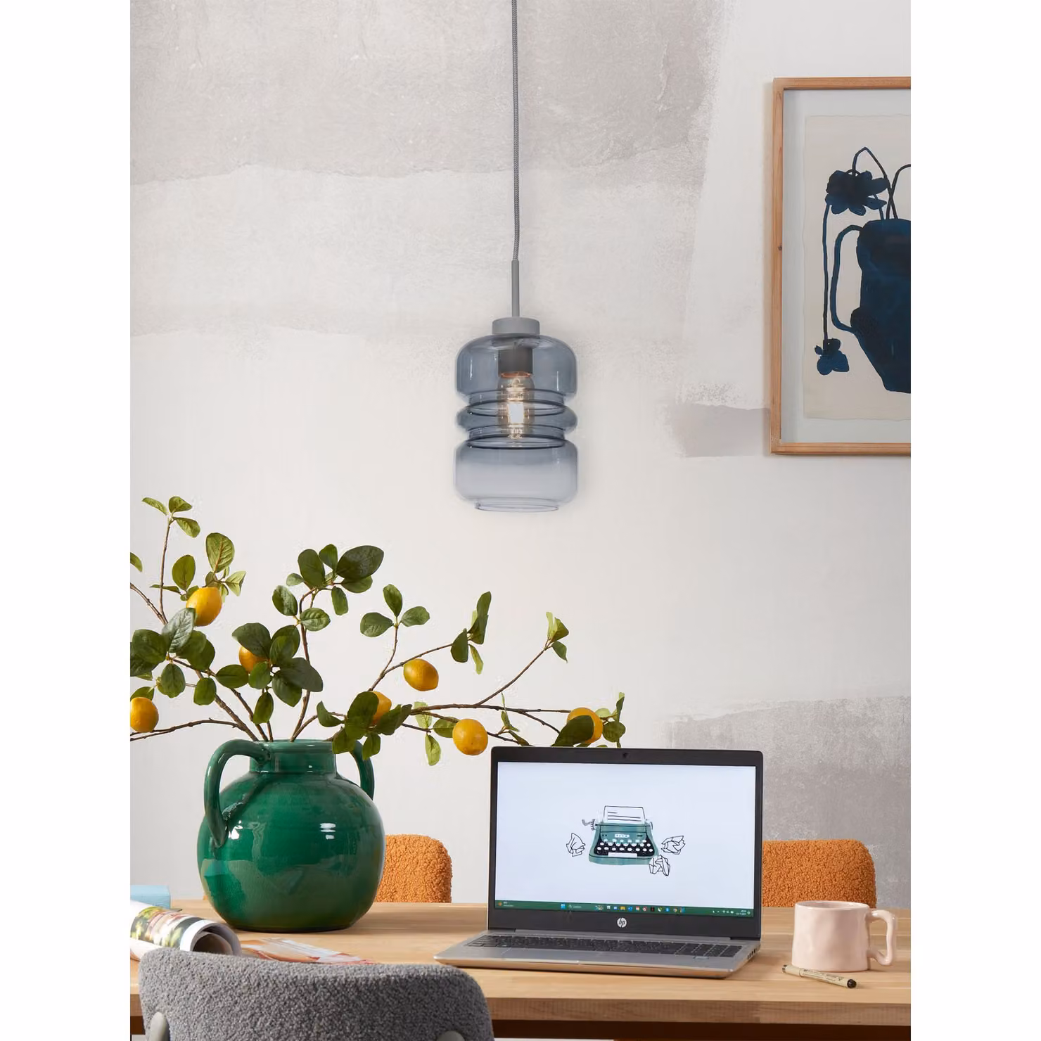 si tratta di RoMi - Lampada a sospensione Verona - Grigio - 15x15x30cm Lampada a sospensione - Lampada da tavolo - Lampada da soggiorno - Lampada da camera da letto - Soggiorno