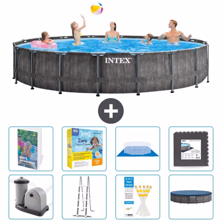 Struttura per piscina a forma di prisma - 549x122 cm - composta da 7 elementi - modello S607