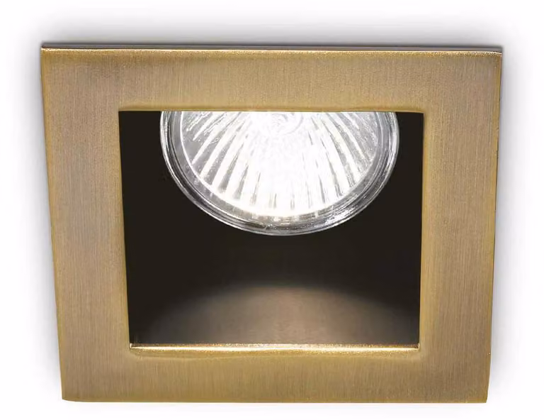 Faretto Da Incasso Moderno Funky Metallo Ottone Brunito 1 Luce Gu10