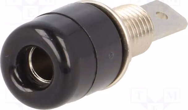 1 connettore a banana da 4 mm, 32A, placcato in nichel nero, 33 VAC, 70 VDC, 5 mΩ, IBU 5568, nichel/acciaio