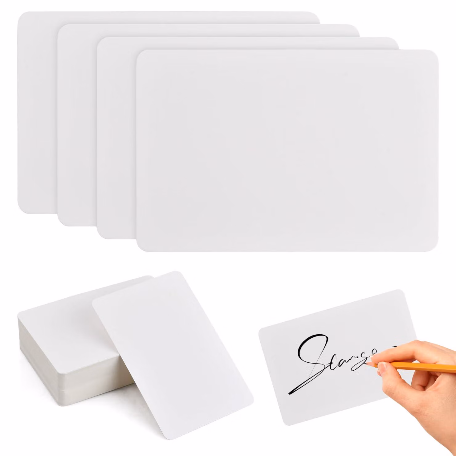 100 cartoncini bianchi in carta kraft, formato A6, 10x15 cm, cartoncini senza stampa