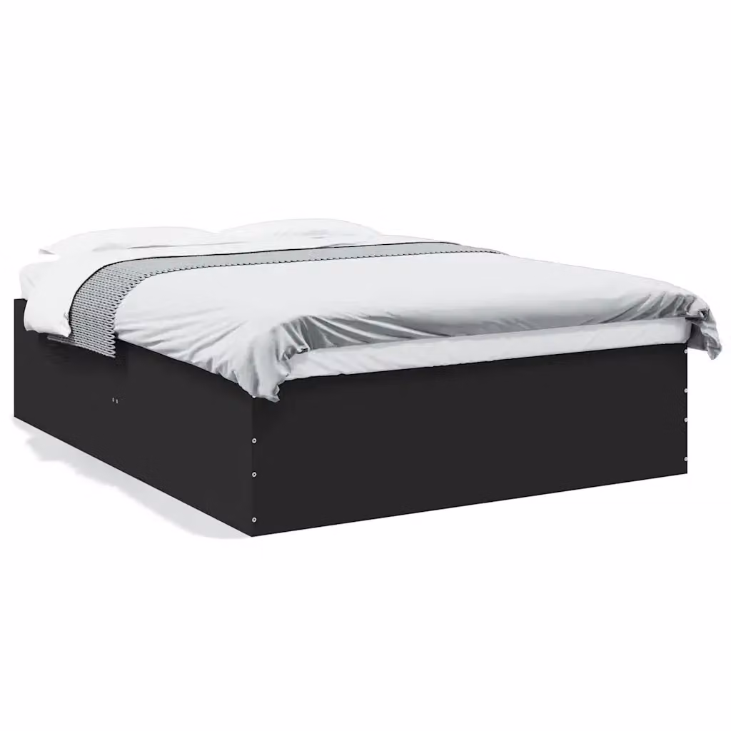 Giroletto vidaXL in legno multistrato nero con doghe piatte per camera da letto L/P: 150 x 200 cm – 2
