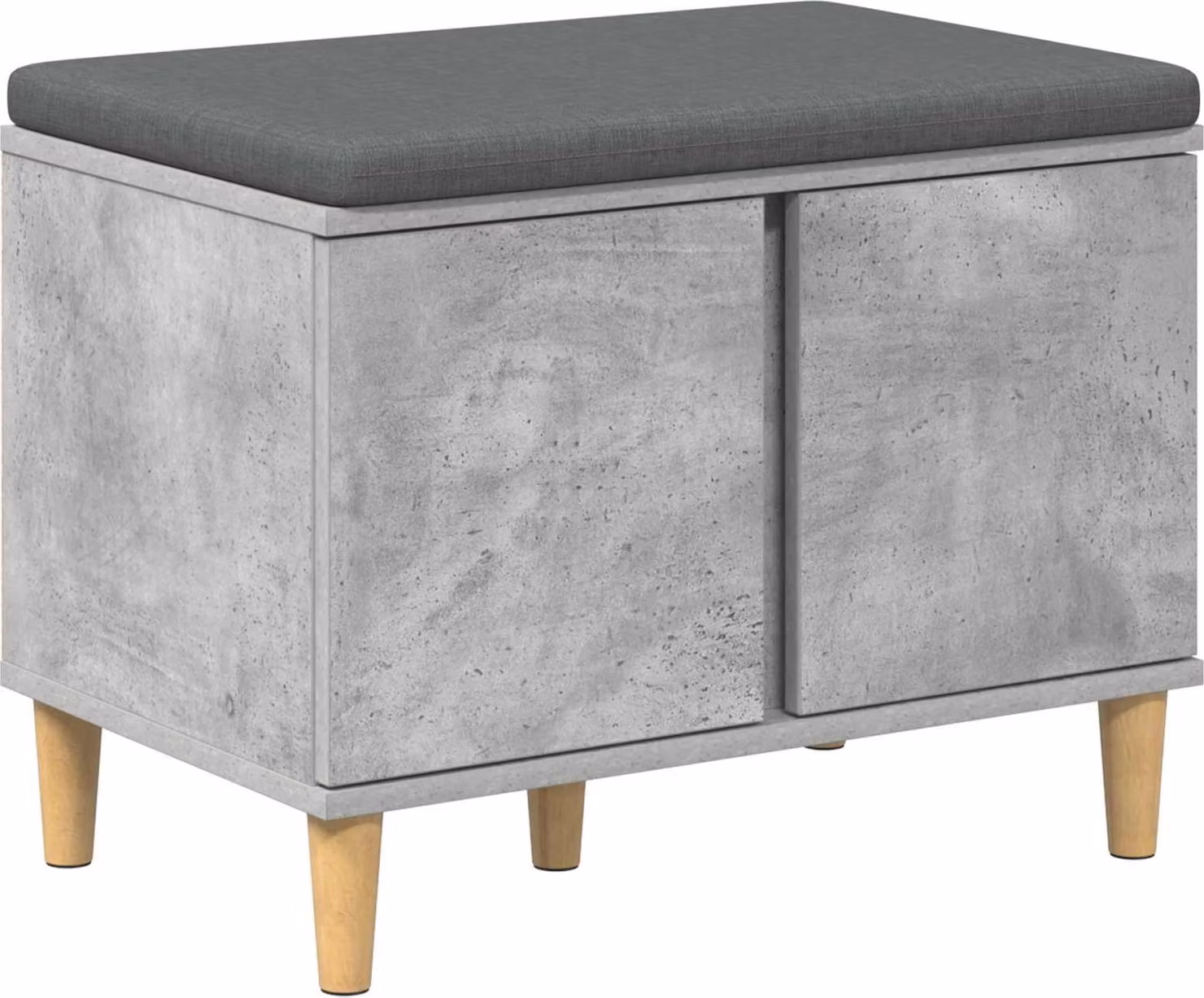 Panca per ingresso con cuscino Grigio Cemento 60 x 38 x 46 cm