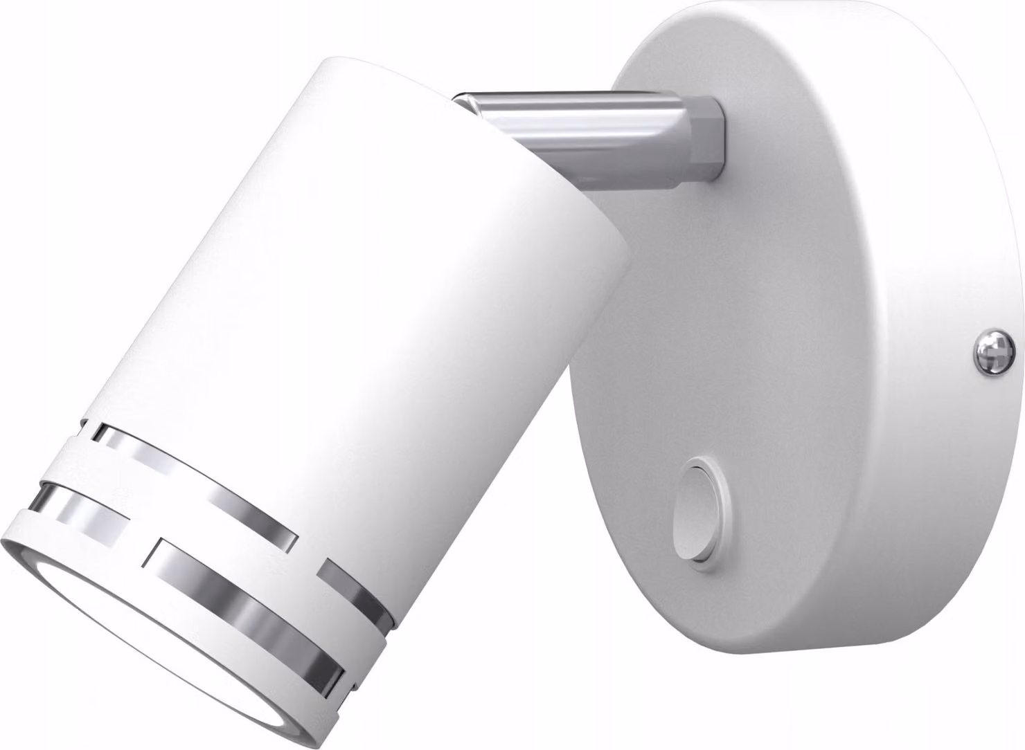 Lampada da parete e da comodino, bianco e cromata, LED orientabile, GX53, lampada polacca