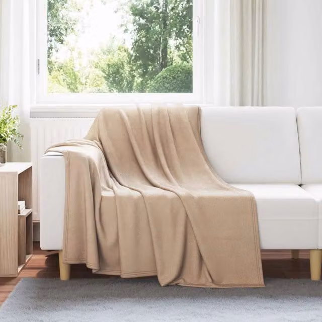 Set di 24 coperte in pile vidaXL colore beige/marrone L 200 cm x P 150 cm