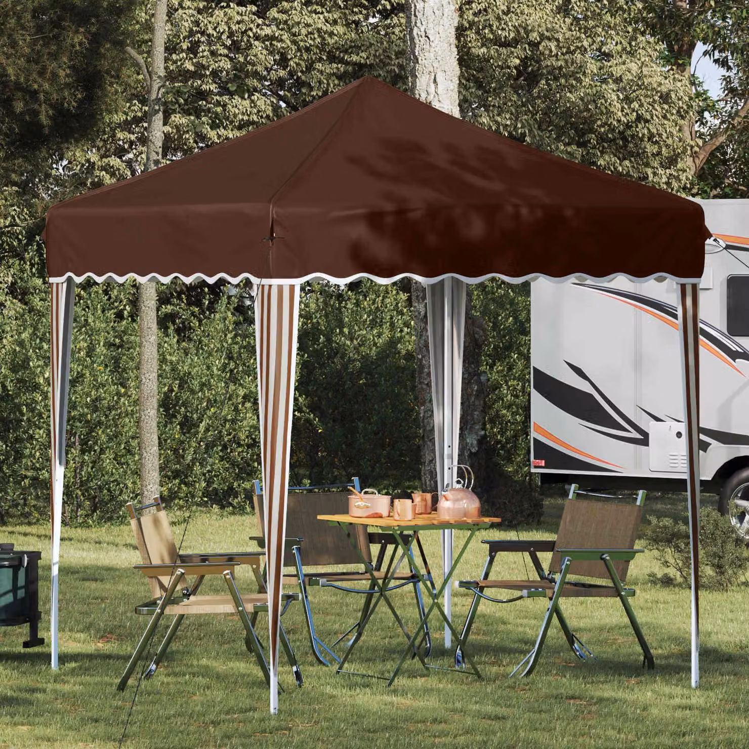 Maison Exclusive - Tenda pop-up per feste, 195 x 195 x 245 cm, colore marrone, tessuto Oxford
