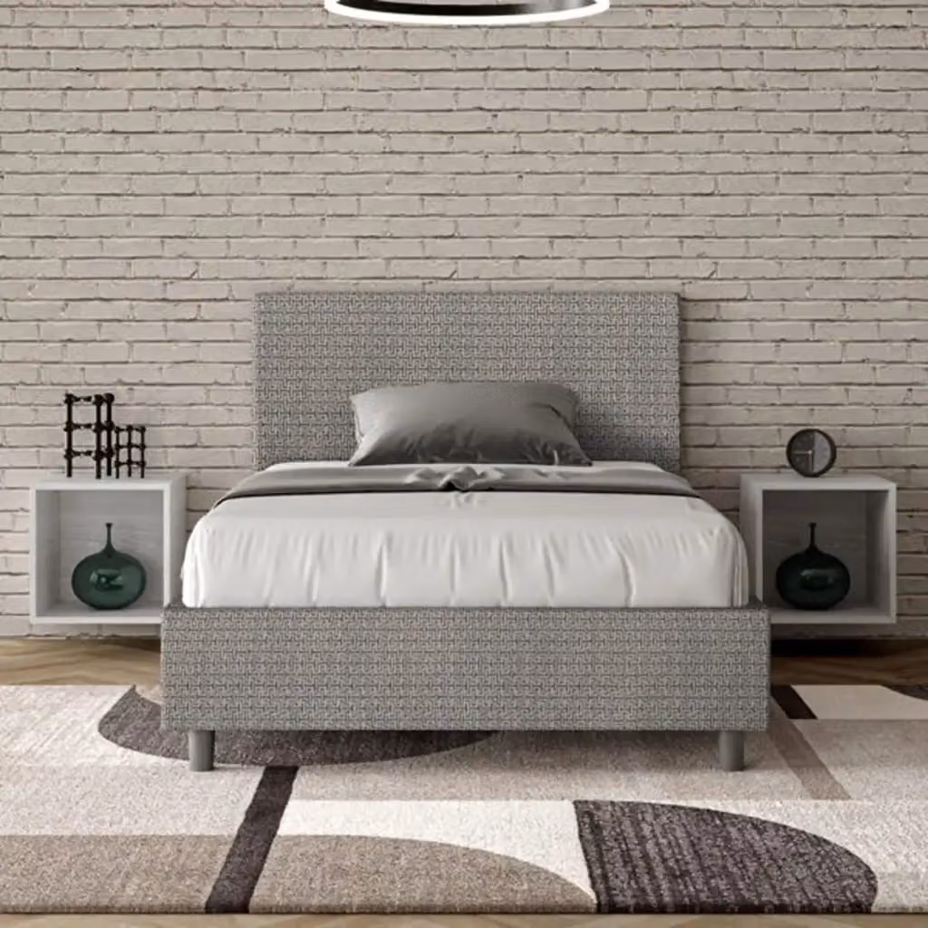 Letto una piazza e mezza Adele Ityhome con rete imbottita in tessuto Labirinto 2 grigio L/P/H: 120 x 200 cm – 2