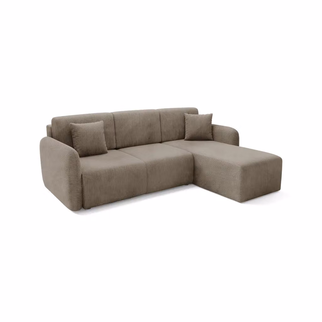Divano Letto Ranco con Penisola Contenitore Beige Tortora L/P/H: 245 x 185 cm – 2