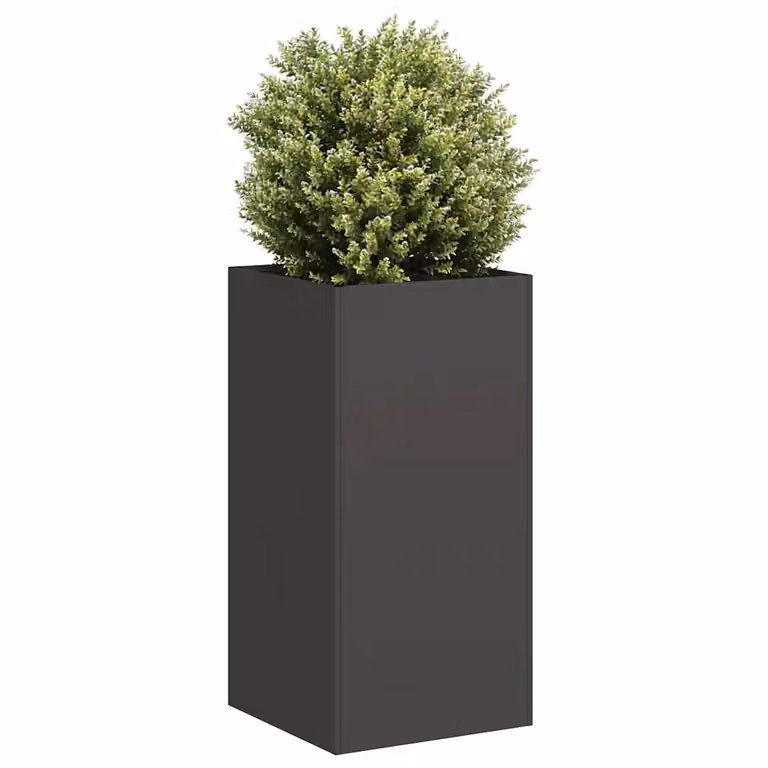 Fioriera nera vidaXL in acciaio per orto e giardino L/P/H: 40 x 40 x 80 cm