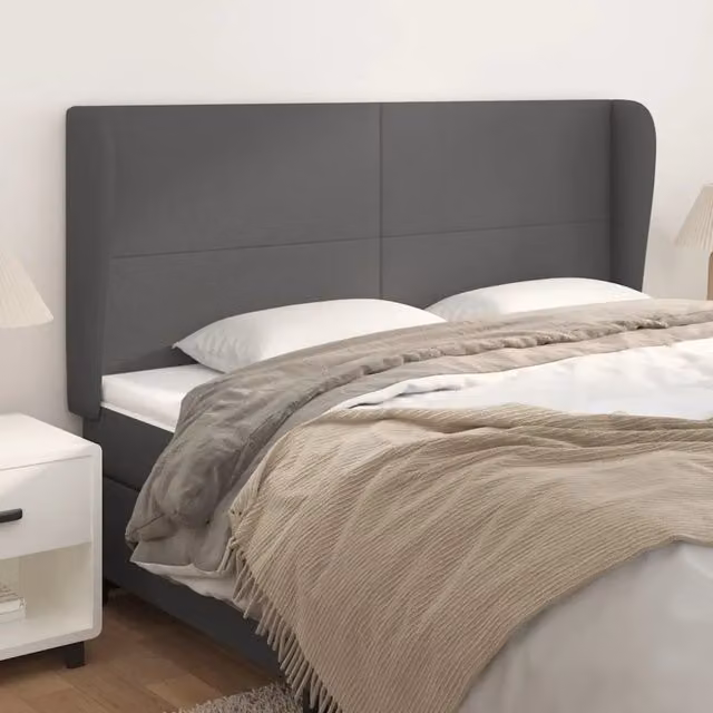 Testiera ad Orecchio-Testata con Orecchie Grigio 203x23x118/128cm in Similpelle 277307