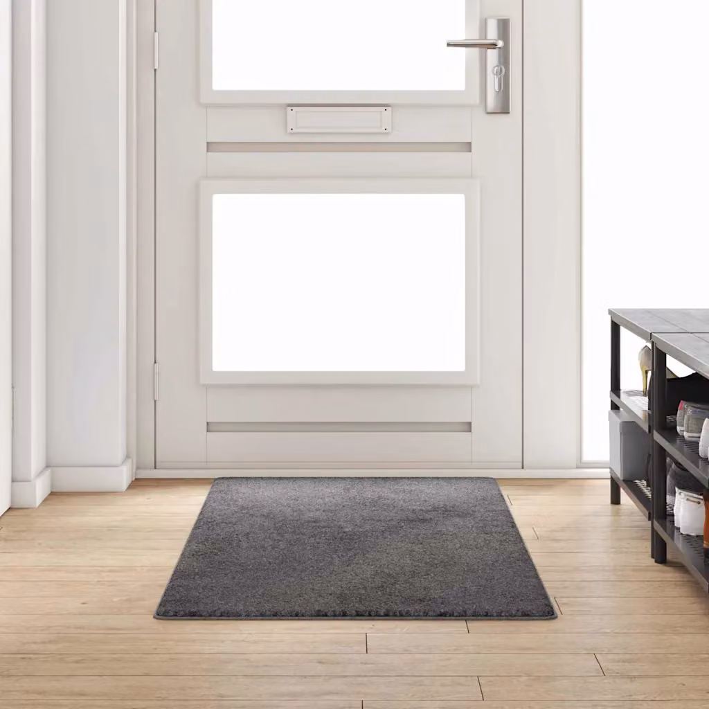 Runner in moquette vidaXL grigio, 80 x 200 cm, in polipropilene hand tufted, antiscivolo e resistente alle macchie