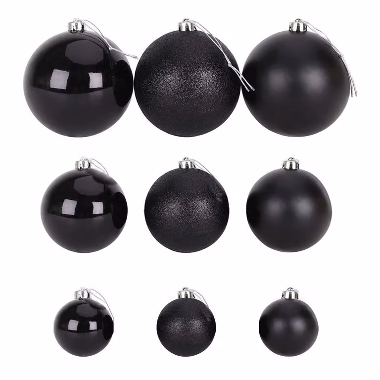 Set di Addobbi per Albero di Natale da 112 Pezzi, Nero
