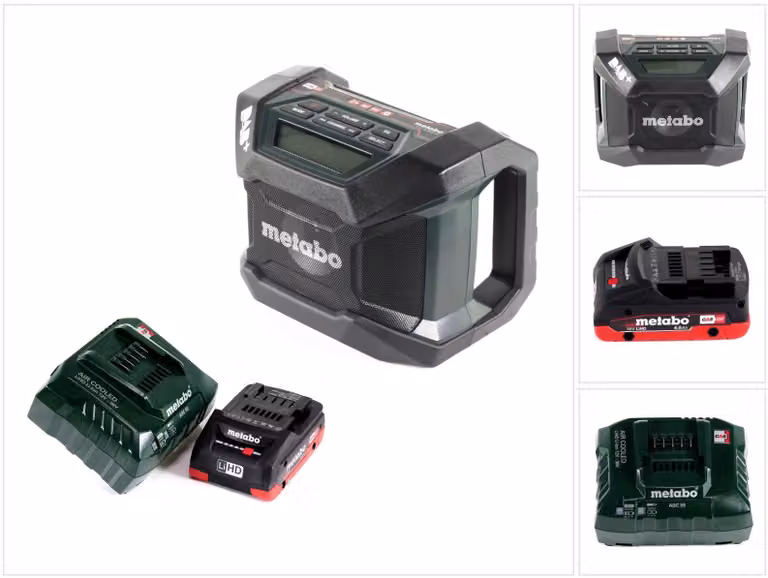 Radio da cantiere a batteria Metabo R 12-18 DAB+ BT 12-18 V DAB+ + 1x batteria LiHD 4,0 Ah + caricabatteria