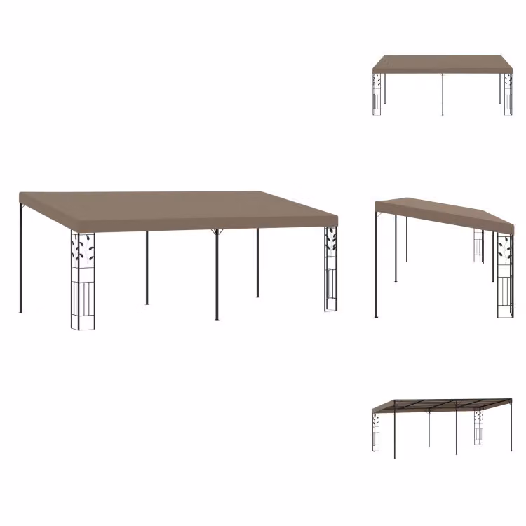 vidaXL Padiglione a muro 6x3x2,5 m Taupe - Padiglioni e tende per feste